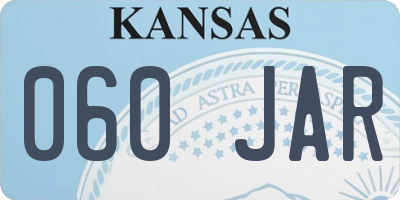 KS license plate 060JAR