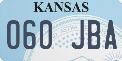 KS license plate 060JBA