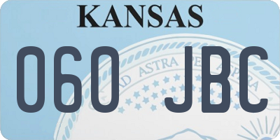 KS license plate 060JBC