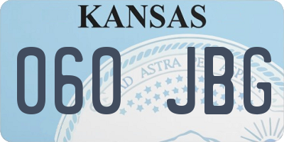 KS license plate 060JBG
