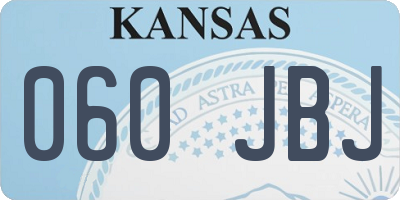KS license plate 060JBJ