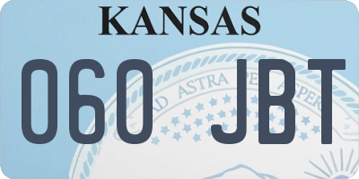 KS license plate 060JBT