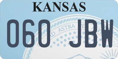 KS license plate 060JBW