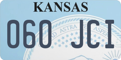 KS license plate 060JCI