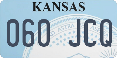 KS license plate 060JCQ