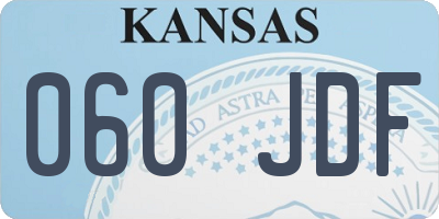 KS license plate 060JDF