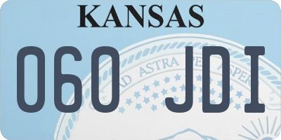 KS license plate 060JDI