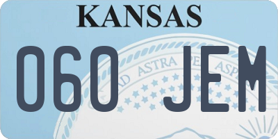 KS license plate 060JEM