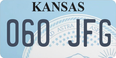 KS license plate 060JFG