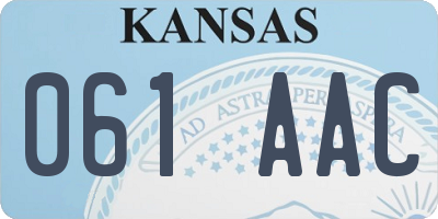 KS license plate 061AAC