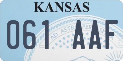 KS license plate 061AAF