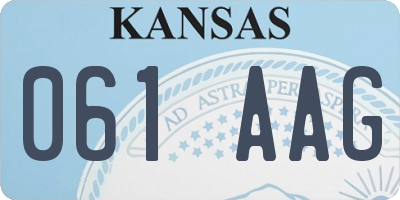 KS license plate 061AAG