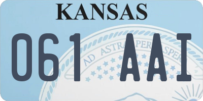 KS license plate 061AAI