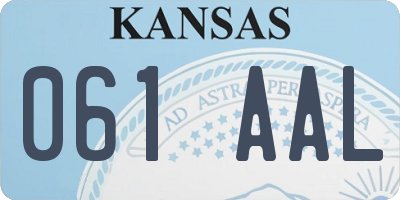 KS license plate 061AAL