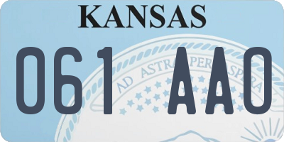 KS license plate 061AAO