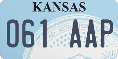 KS license plate 061AAP