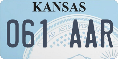 KS license plate 061AAR