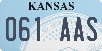KS license plate 061AAS