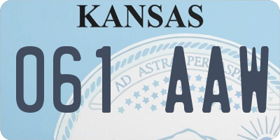 KS license plate 061AAW