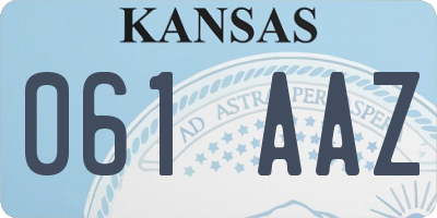 KS license plate 061AAZ