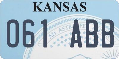 KS license plate 061ABB