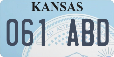 KS license plate 061ABD