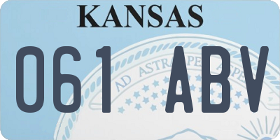 KS license plate 061ABV