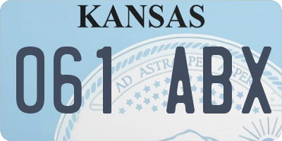 KS license plate 061ABX
