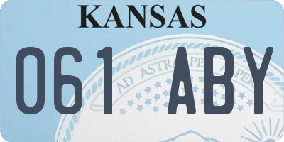 KS license plate 061ABY