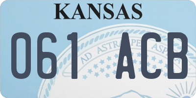 KS license plate 061ACB