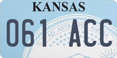 KS license plate 061ACC