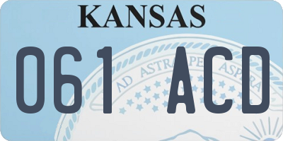KS license plate 061ACD