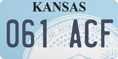 KS license plate 061ACF