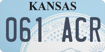 KS license plate 061ACR