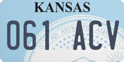 KS license plate 061ACV