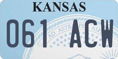 KS license plate 061ACW