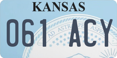 KS license plate 061ACY