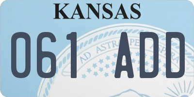 KS license plate 061ADD