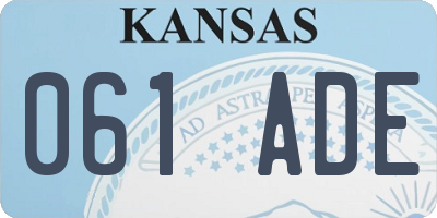 KS license plate 061ADE