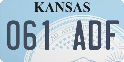 KS license plate 061ADF