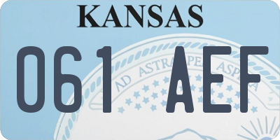 KS license plate 061AEF