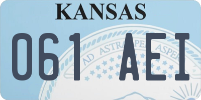 KS license plate 061AEI