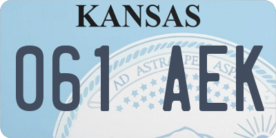 KS license plate 061AEK