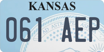 KS license plate 061AEP