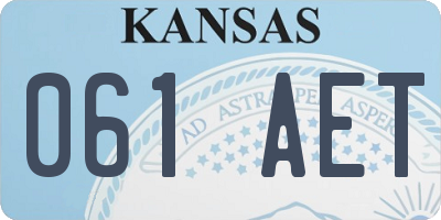 KS license plate 061AET