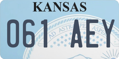 KS license plate 061AEY