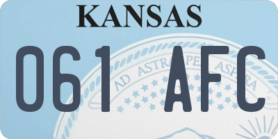 KS license plate 061AFC