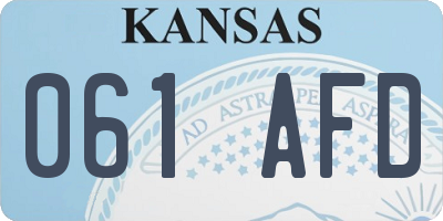 KS license plate 061AFD