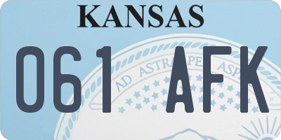 KS license plate 061AFK
