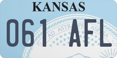 KS license plate 061AFL